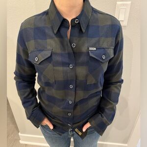 D Dark 30, Dark Blue Flannel, Women’s M, Very Good Condition